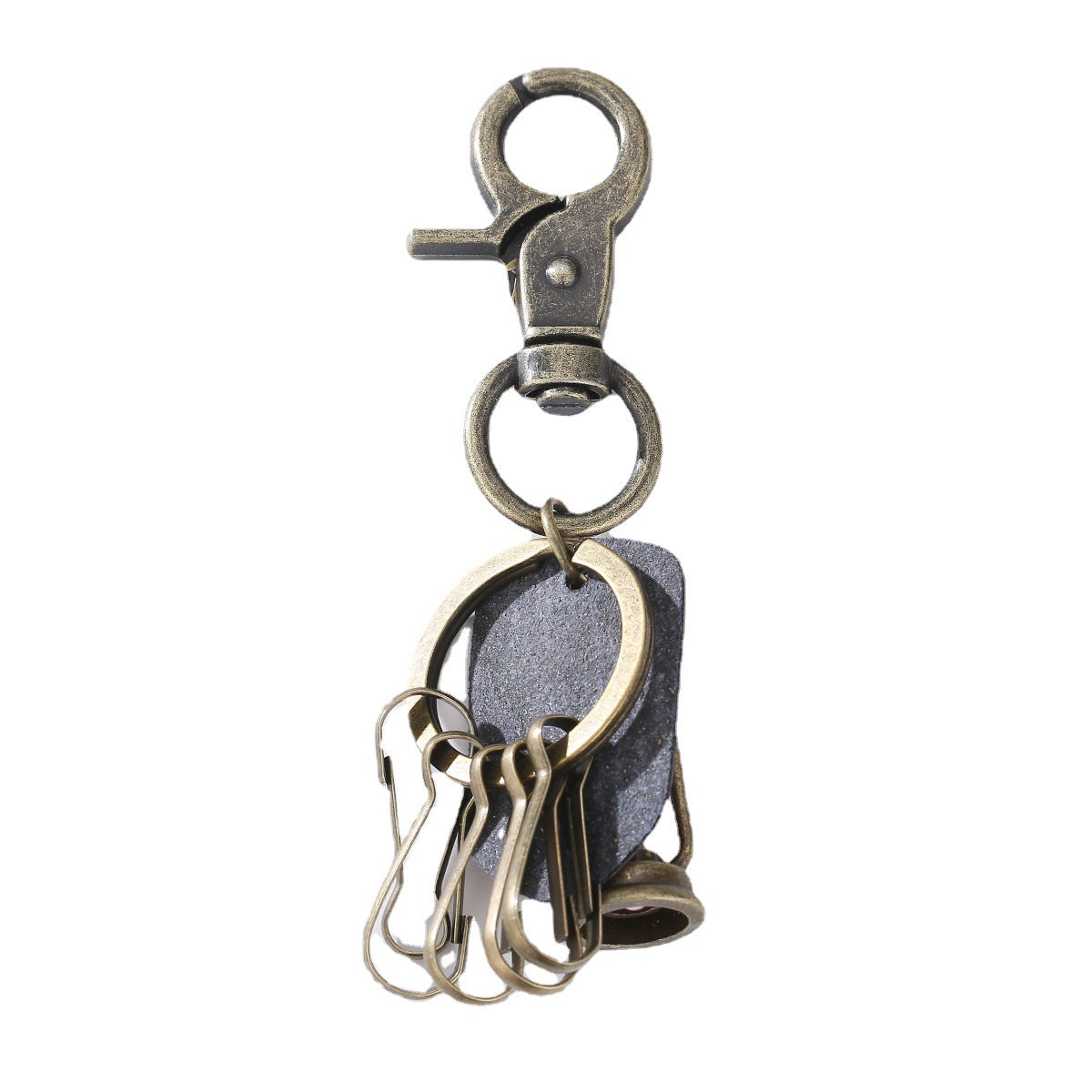 Wholesale Vintage Cowhide Alloy Hourglass Keychain